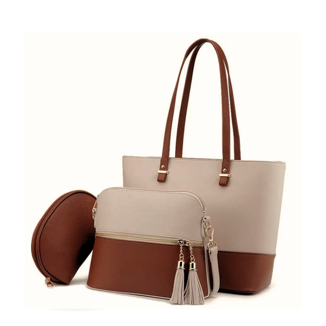 BELLA 3PC - BEIGE & BROWN