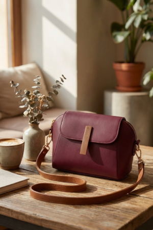 Mini Flap Bag - Maroon