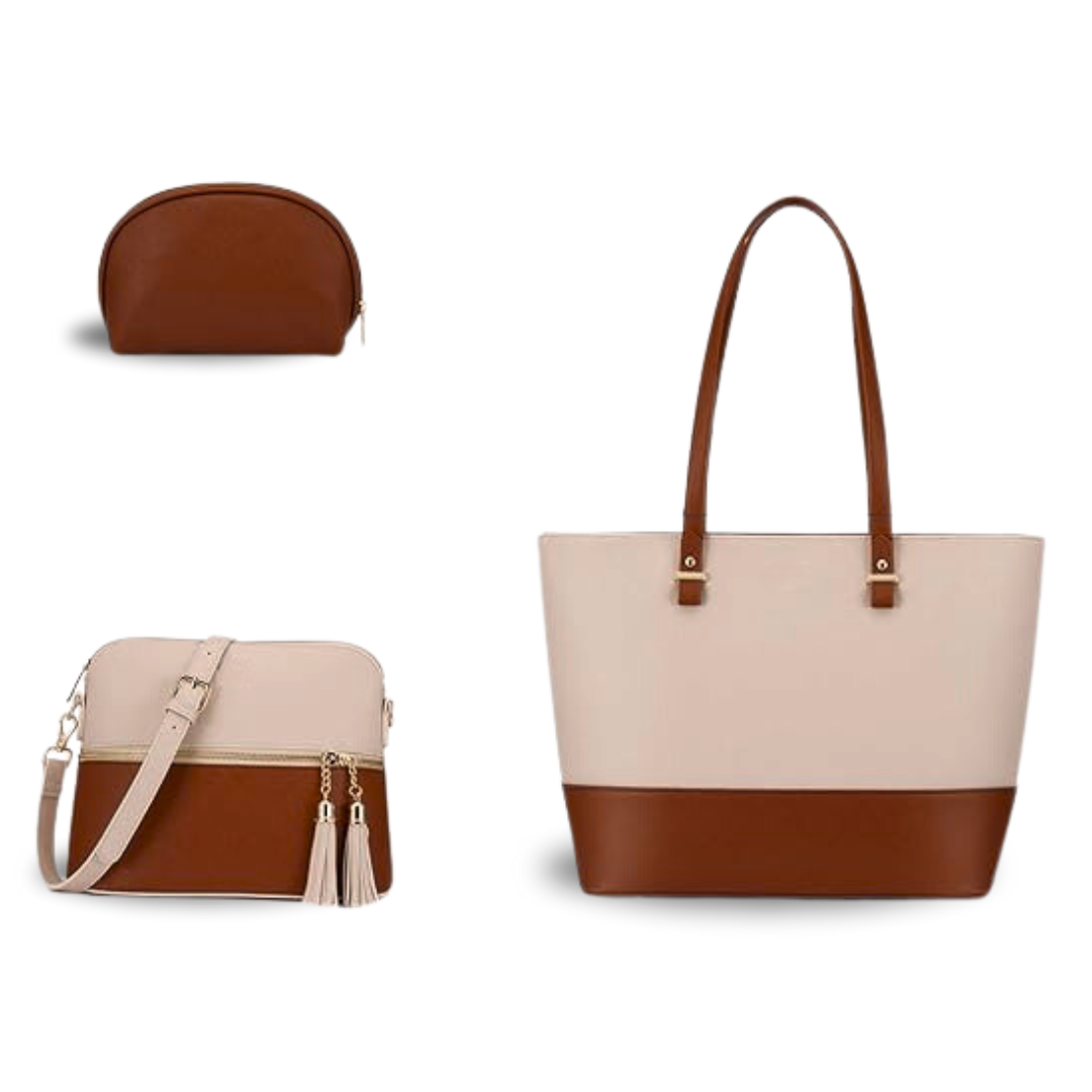 BELLA 3PC - BEIGE & BROWN - Image 2