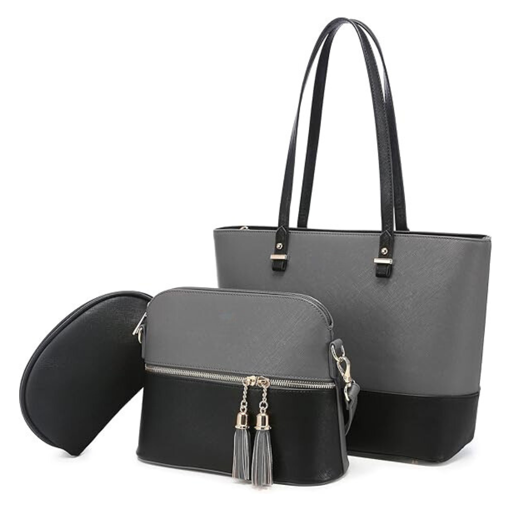 BELLA 3PC - GREY & BLACK